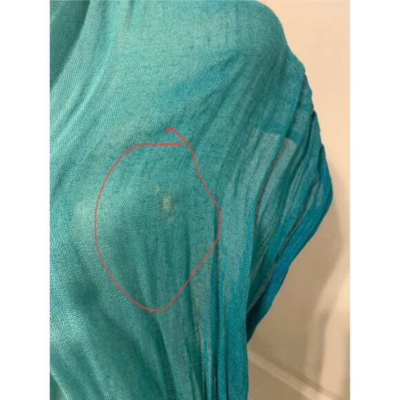 Bloomingdales Exclusive Womens Scarf Wrap Turquoise Ombre Lightweight Viscose - Picture 8 of 10